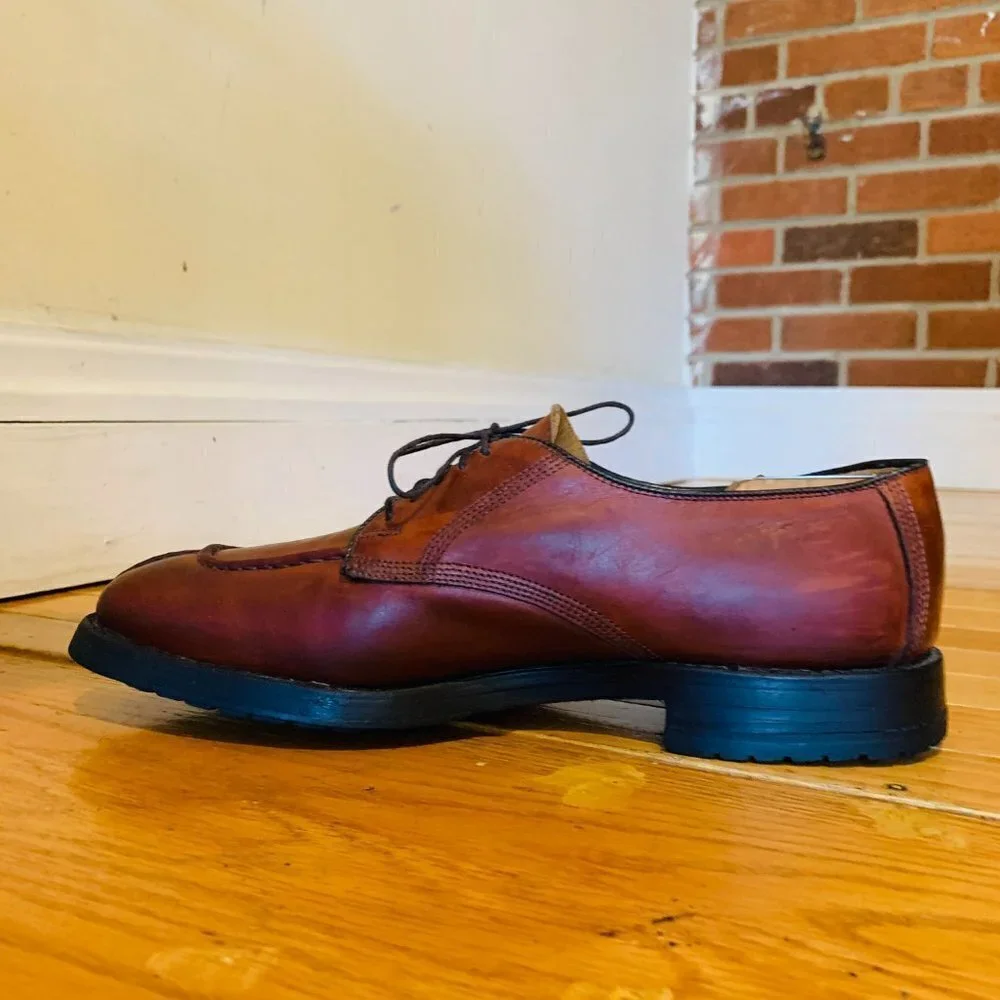 Allen Edmonds Dellwood Mens 9.5 D Brown Oxfords Split Toe Dress Shoes